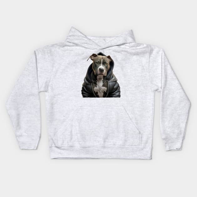 American Staffordshire Terrier Harlem style Kids Hoodie by Unboxed Mind of J.A.Y LLC 